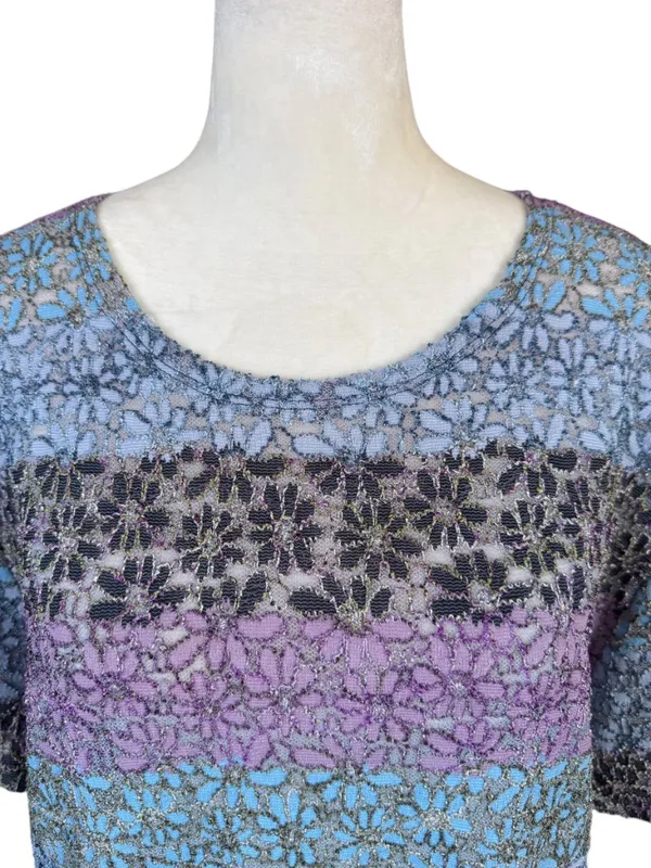 Kathie Lee Collection multi pastel colored floral short sleeve pullover top XL - Image 5