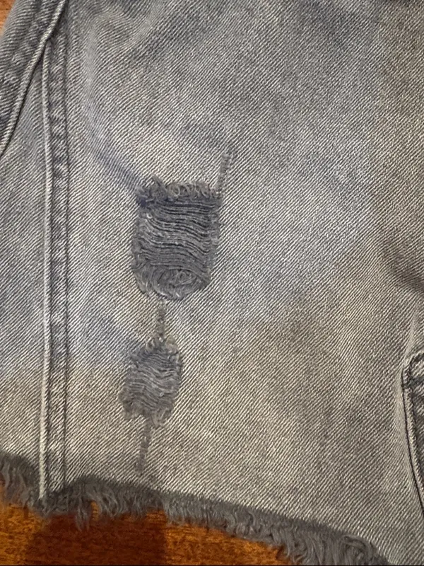 We The Free Washed Gray Distressed Button-Front Mini Skirt - Image 4