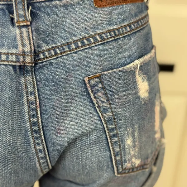 One X One Teaspoon Harlets High Rise Exposed Button Fly Jean Shorts 24 - Image 7