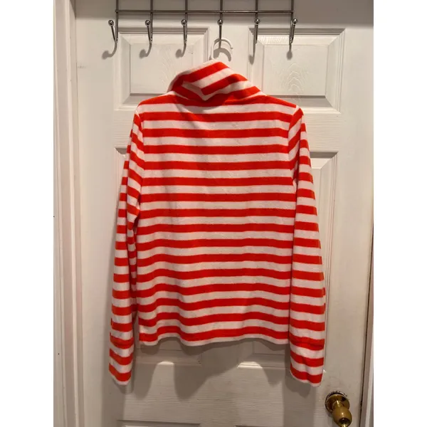 Telluride Clothing Co Women Pink Orange Striped Fleece Quarter Zip Pullover L - Image 6