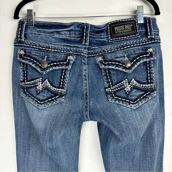 Miss Me Irene Bootcut Jeans Sz 31 Womens Distressed Faded Stitch Denim - Image 2