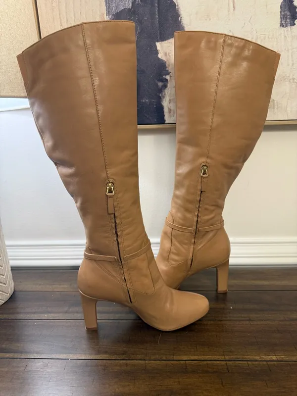 Naturalizer Henny Tall Tan Leather Boots size 9M - Image 6