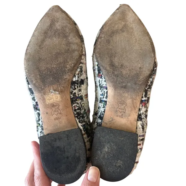 Tory Burch Gigi Tweed Pointed Toe Flats‎ Multicolor 6.5 - Image 5