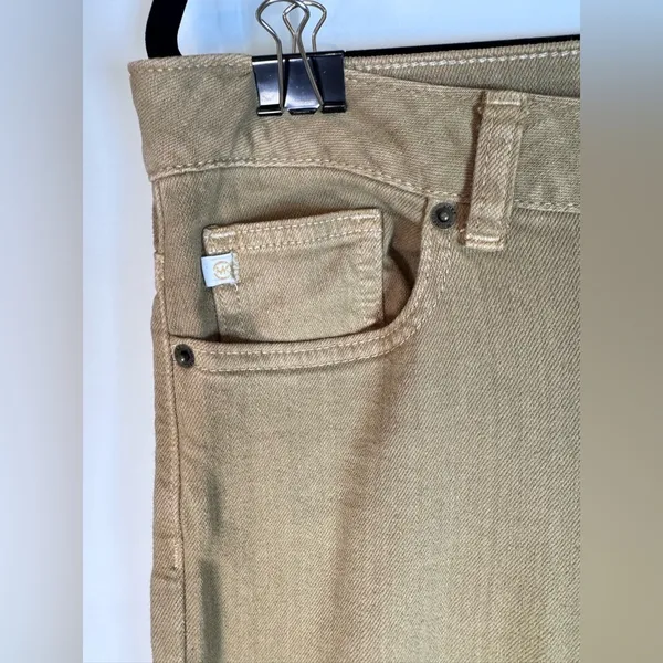 Michael Kors Khaki Stretch Twill Brown minimalist everyday denim Jeans Size 12 - Image 3