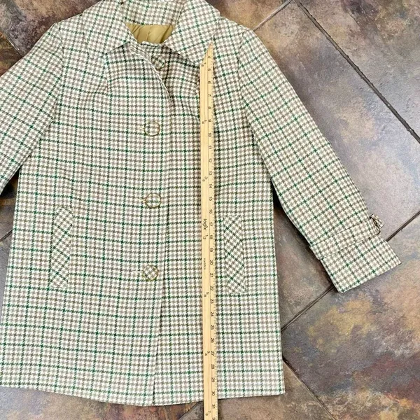 Susan Lynn Vintage Houndstooth Plaid Peacoat Jacket - Image 3
