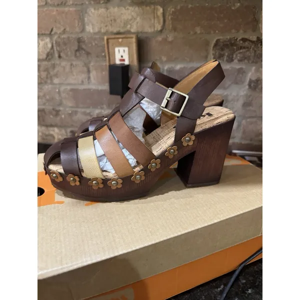 KORKS Kork-Ease Willow Brown Chunky Heel Platform Sandal Clog Size 6 Boho Hippie - Image 3