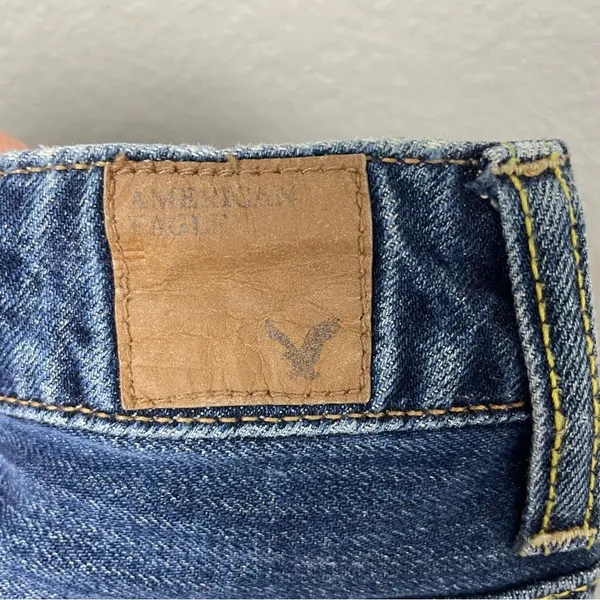 American Eagle Outfitters 100% Cotton Dark Blue Denim Jeans Size 4 - Image 7