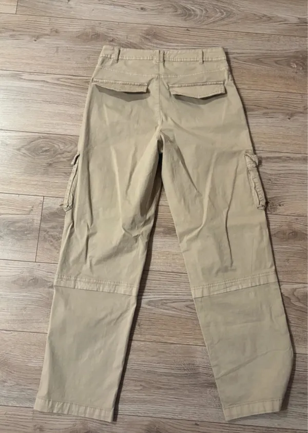 Garage Tan Khaki Baggy Straight Leg Cargo Pants Size 9 - Image 2