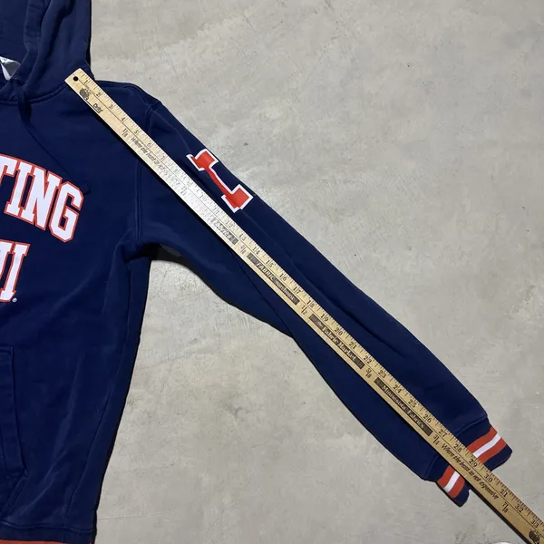 Nike Illinois Fighting Illini Hoodie SZ Medium Logo Swoosh U Of I Blue Orange - Image 5