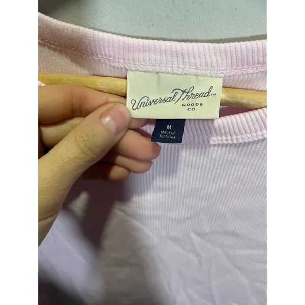 Universal Thread Pink Ribbed Long Sleeve Mini Bodycon Dress Womens Medium‎ - Image 5