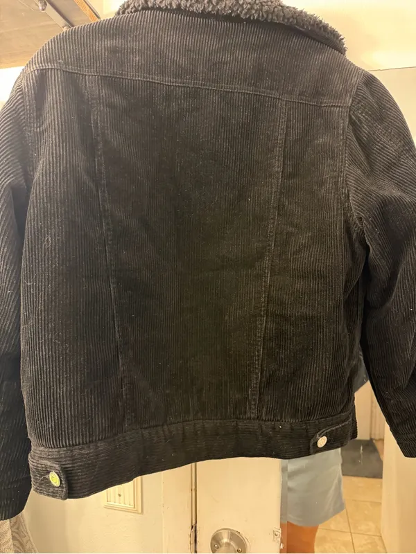 Topshop Black Corduroy Teddy Jacket with Sherpa Collar - Image 5