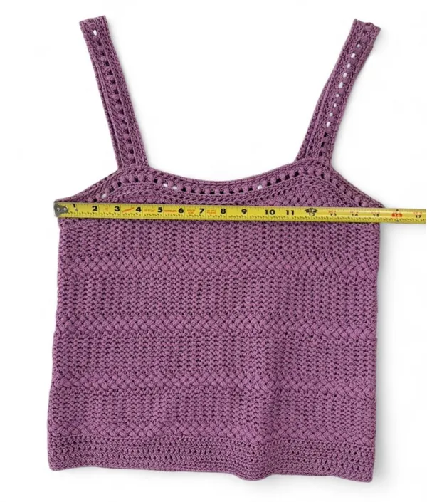 Vince Crochet Square Neck Camisole Lilac Purple Small - Image 7