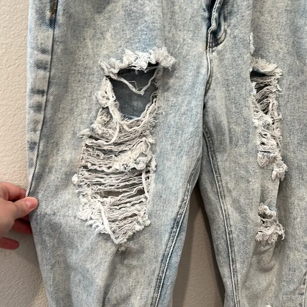 Almost Famous Ultra Distressed Denim Straight Jeans | Size 13 - Image 2