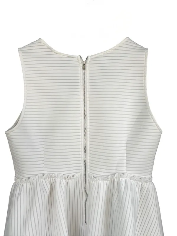 ELLIATT ivory white Sunset Ponte Fit & Flare Mini Dress L - Image 6