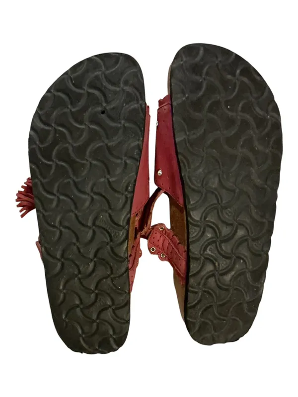 Betula by Birkenstock Krystle Rhinestone Tassel Red Sandals Slide EU 38 US 7 - Image 5
