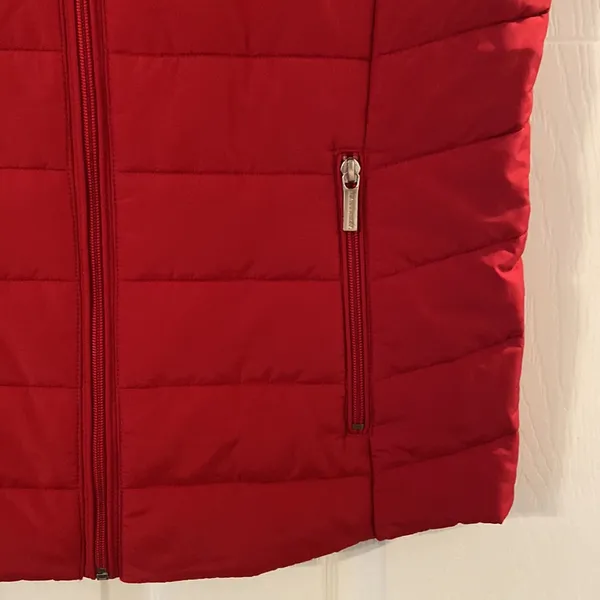 Michael Kors Vibrant Red Outerwear Vest size M excellent condition length 28” - Image 3