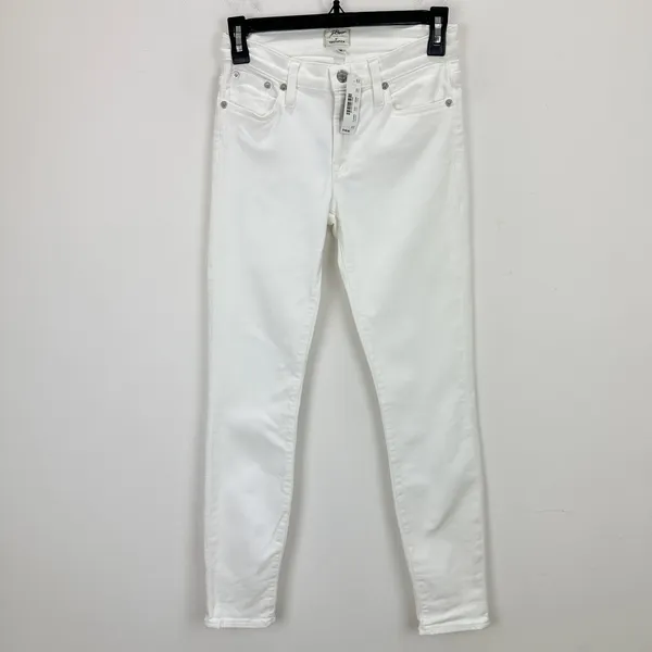 J.Crew 8" Toothpick Jean White Skinny Stretch Classic Denim Womens US 24 NWT - Image 2