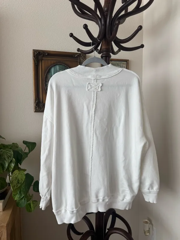 Free People Mock Neck Sweater White - Image 4