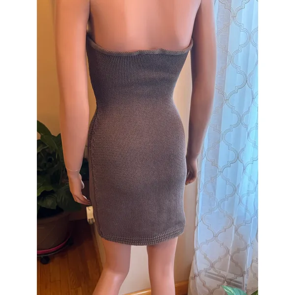 Princess Polly Strapless Brown Knit Mini Dress Size 2 - Image 5