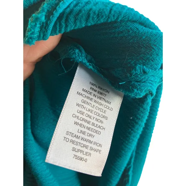 Womens Teal V-neck tank top with back detail Size L - Image 4