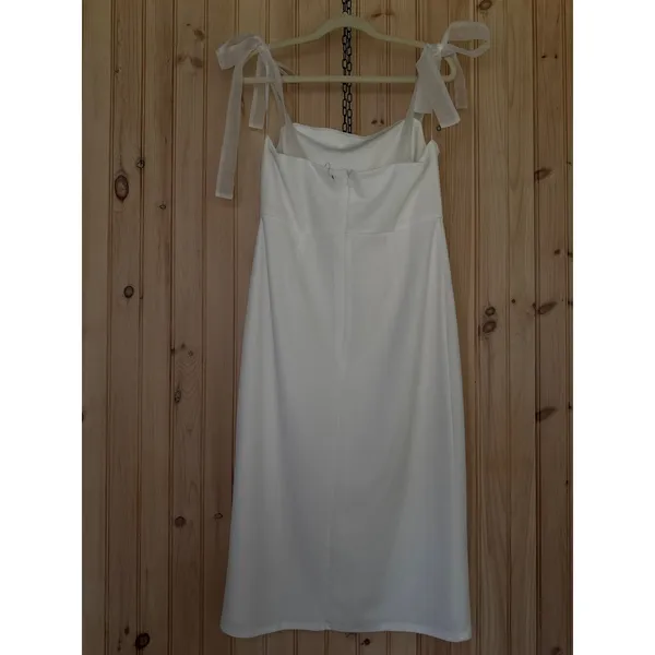 Lulus Romantic Celebration White Tie-Strap Bodycon Midi Dress Party Extra Large - Image 7