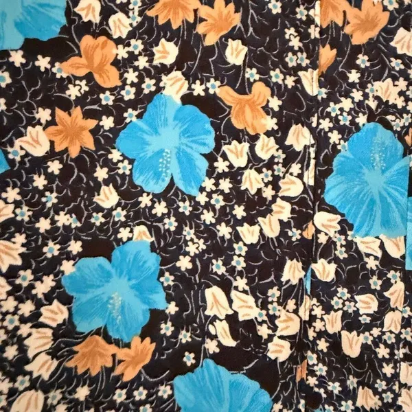 Ann Taylor Floral Seamed Split Neck Popover Blouse Night Sky Lightweight SZ S - Image 9