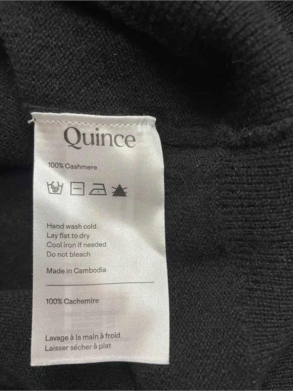 Quince 100% Mongolian Cashmere Black V-Neck Sweater Sz S 🧡🎀 - Image 10