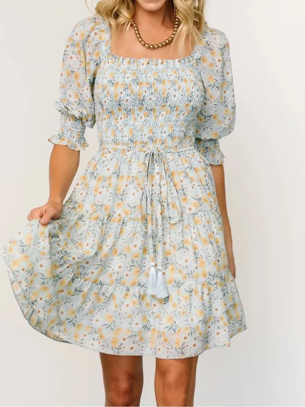 Baltic Born Azlyn Smocked Floral Short Dress - Image 3