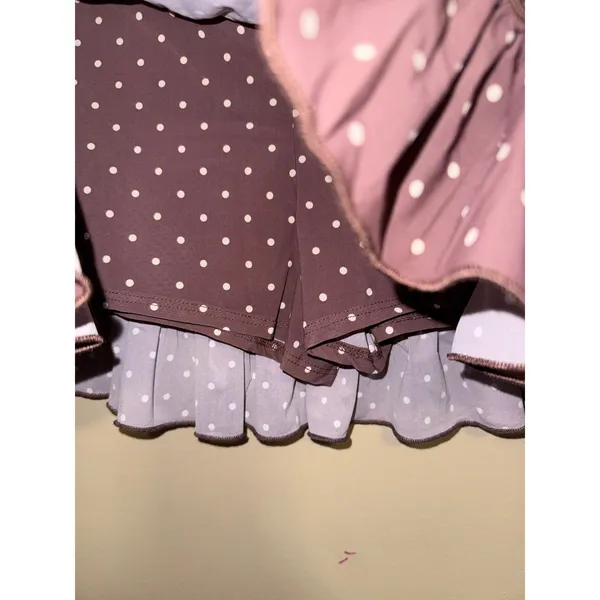 Out From Under Urban Outfitters NWT Coquette Polka Dot Ruffle Mesh Skort Brown S Y2K Fairycore - Image 4