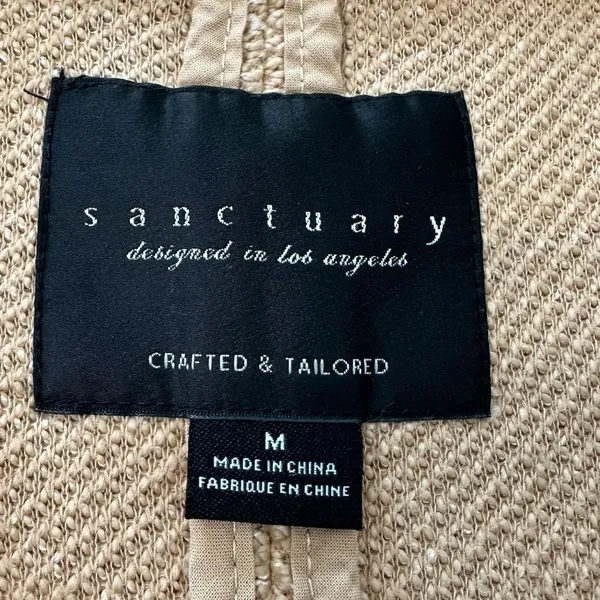 Sanctuary Carleton Cotton Blend Tan Blazer Modern Tailored Suit Jacket M - Image 2