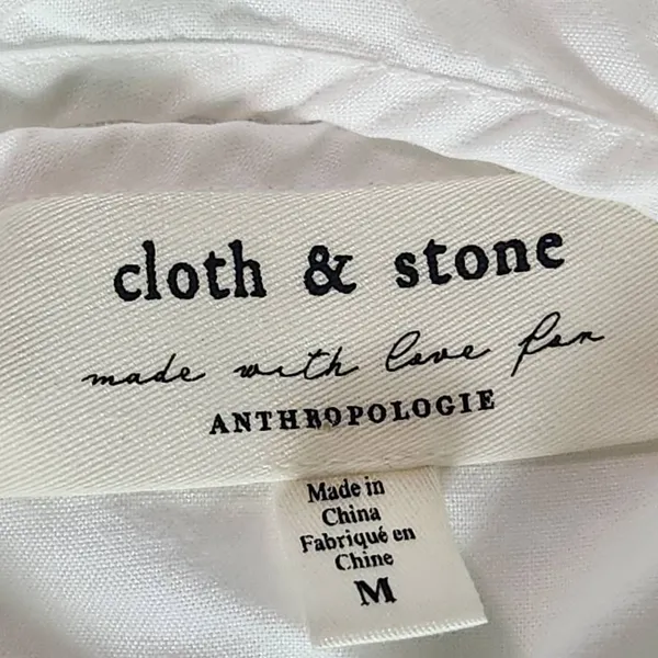 Cloth & Stone Anthropologie White Sleeveless Blouse with Lace Accent Size Medium - Image 8