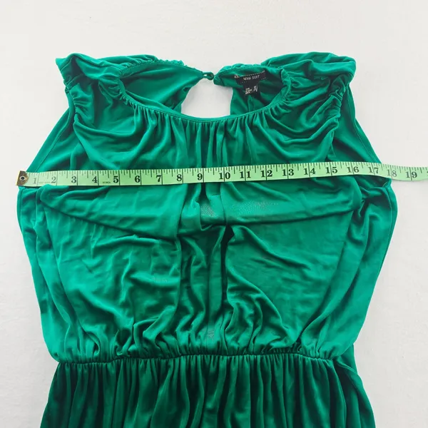 MNG Suit Maxi Dress Emerald Green Sleeveless Open Back‎ Party Dress M - Image 8