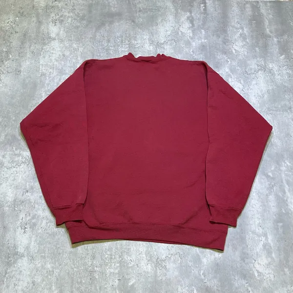 Vintage 90s Made In USA New York Red Long Sleeve Crewneck Sweatshirt - Image 2
