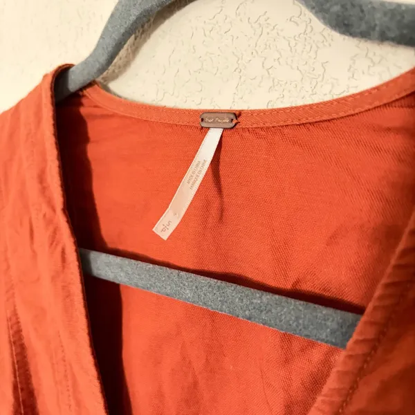 Free People Rust Orange Linen Dress - Image 2