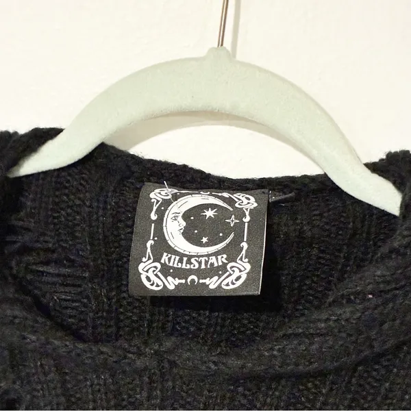 Killstar Gothic Goth Punk‎ Pullover Knit Sweater Salvia Striped Purple Size XS - Image 4