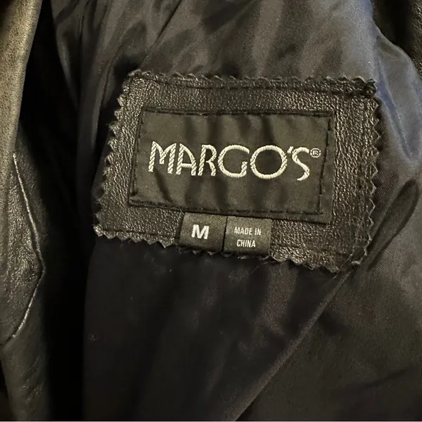 Vintage Margo's‎ Black Leather Trench Coat - Image 6