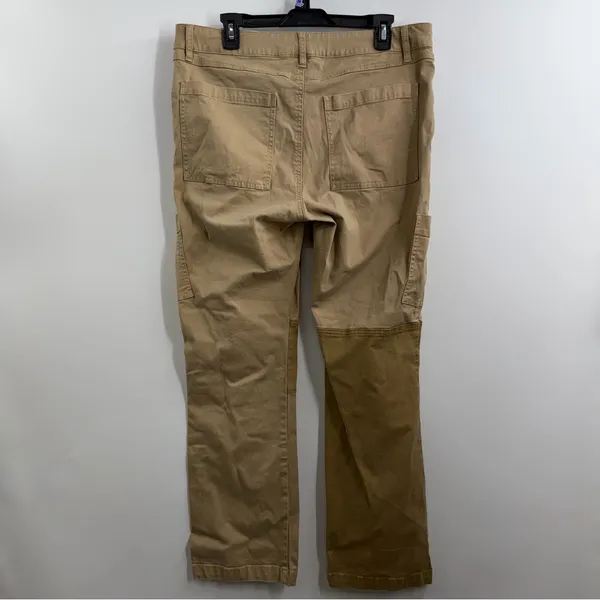 CAbi Captain Pants 4510 Womens 12 Khaki Cargo Patchwork Straight Utility - Image 4