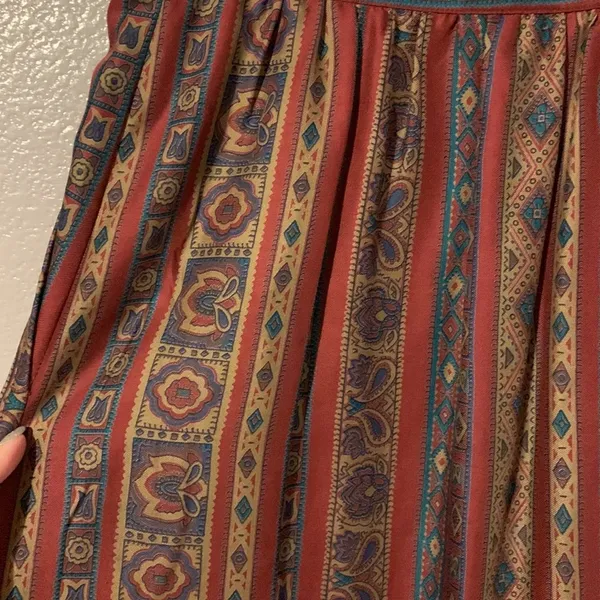 David Brooks vintage paisley pleated maxi skirt - Image 5
