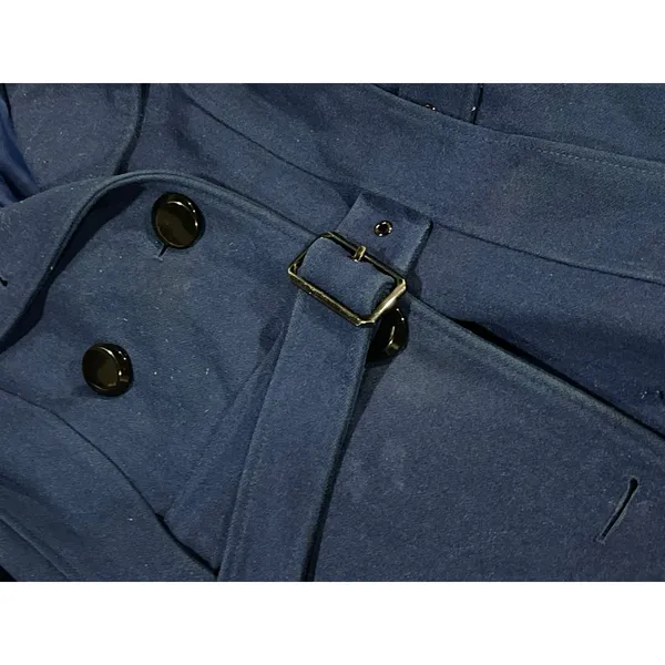 Worthington Royal Blue Double-Breasted‎ Trench Coat Elegant Outerwear D-13 - Image 3