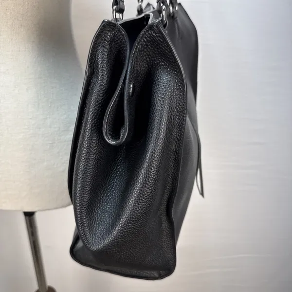 Rebecca Minkoff Black Pebble Leather Darren Tote Bag Large Shoulder Purse Lined - Image 4