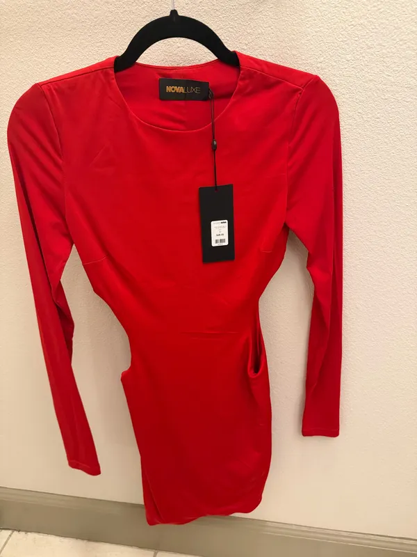 Red Cut Out Dress - Image 2
