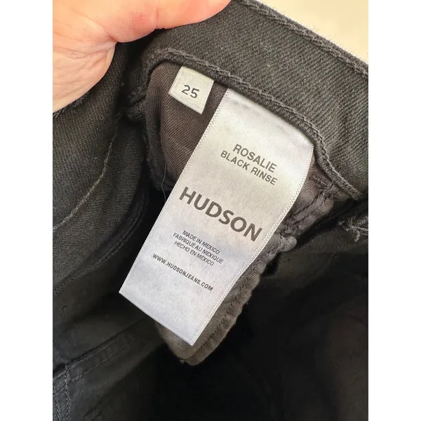 Hudson Rosalie High Rise Wide Leg Jeans Black Rinse Size 25 NWT Denim - Image 5