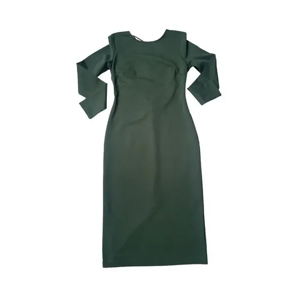 NWT Lulus Olive Green Open Back Long Sleeve Round Neck Dress Size L Party Knee L - Image 6