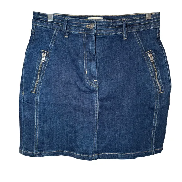 Pilcro Anthropologie Polished Denim Mini‎ Skirt Dark Wash Size 6 - Image 2