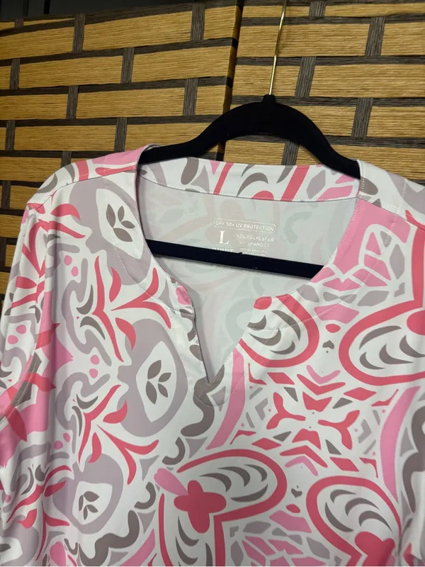 Light babe uv protection pink and white dress size large - Image 3