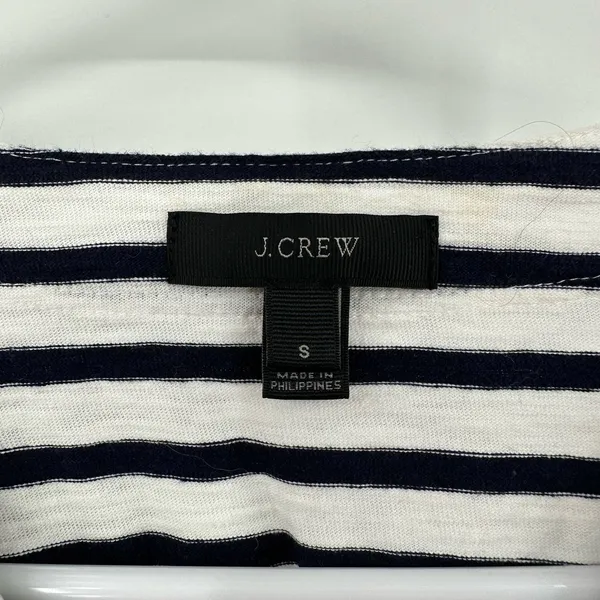 J. Crew size small black and white striped short sleeve blouse top shirt cotton‎ - Image 5