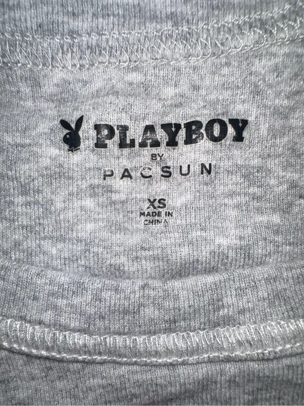 Playboy Pacsun Cropped Long Sleeve Tee Size XS Lettuce Hem - Image 8