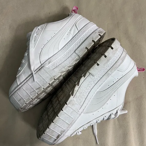 Puma Mayze Floral Platform Sneakers White Pink Embroidered Women’s 8.5 - Image 6