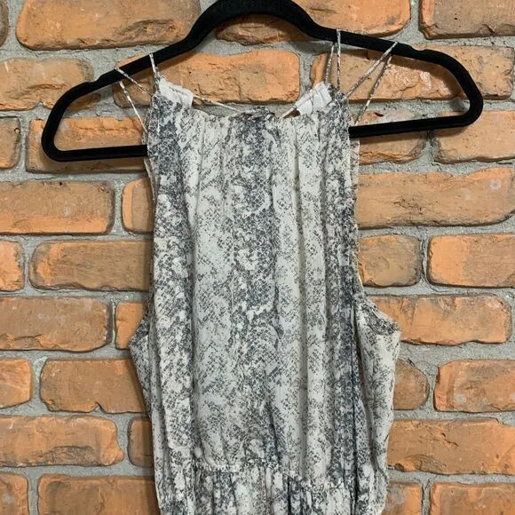 A&F Abercrombie & Fitch Dress Size Medium Gray‎ Snake Print Sleeveless Mini Midi - Image 2