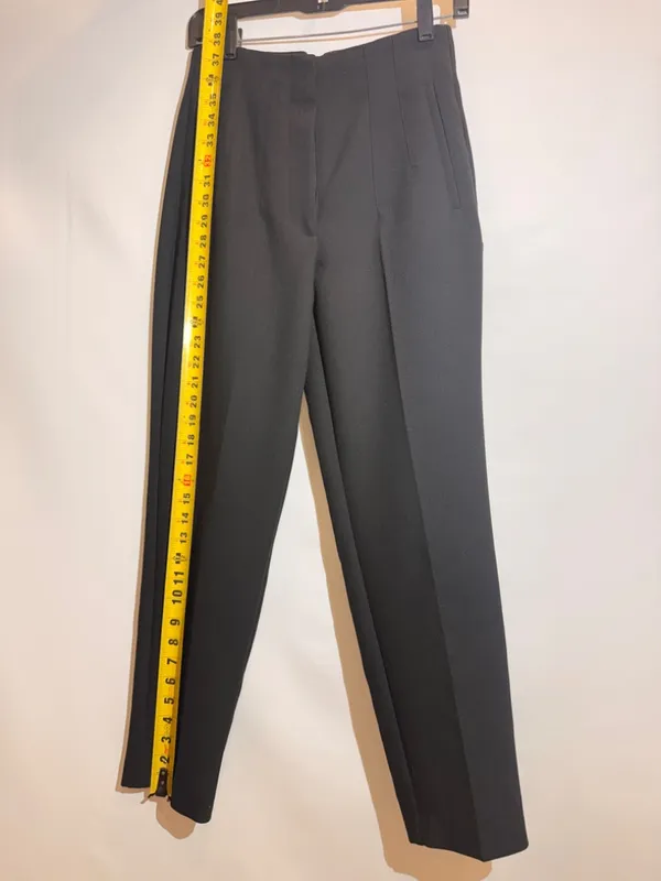 ZARA Black High Waist Front Seam Straight Leg Tailored Trousers Pants Size S - Image 6